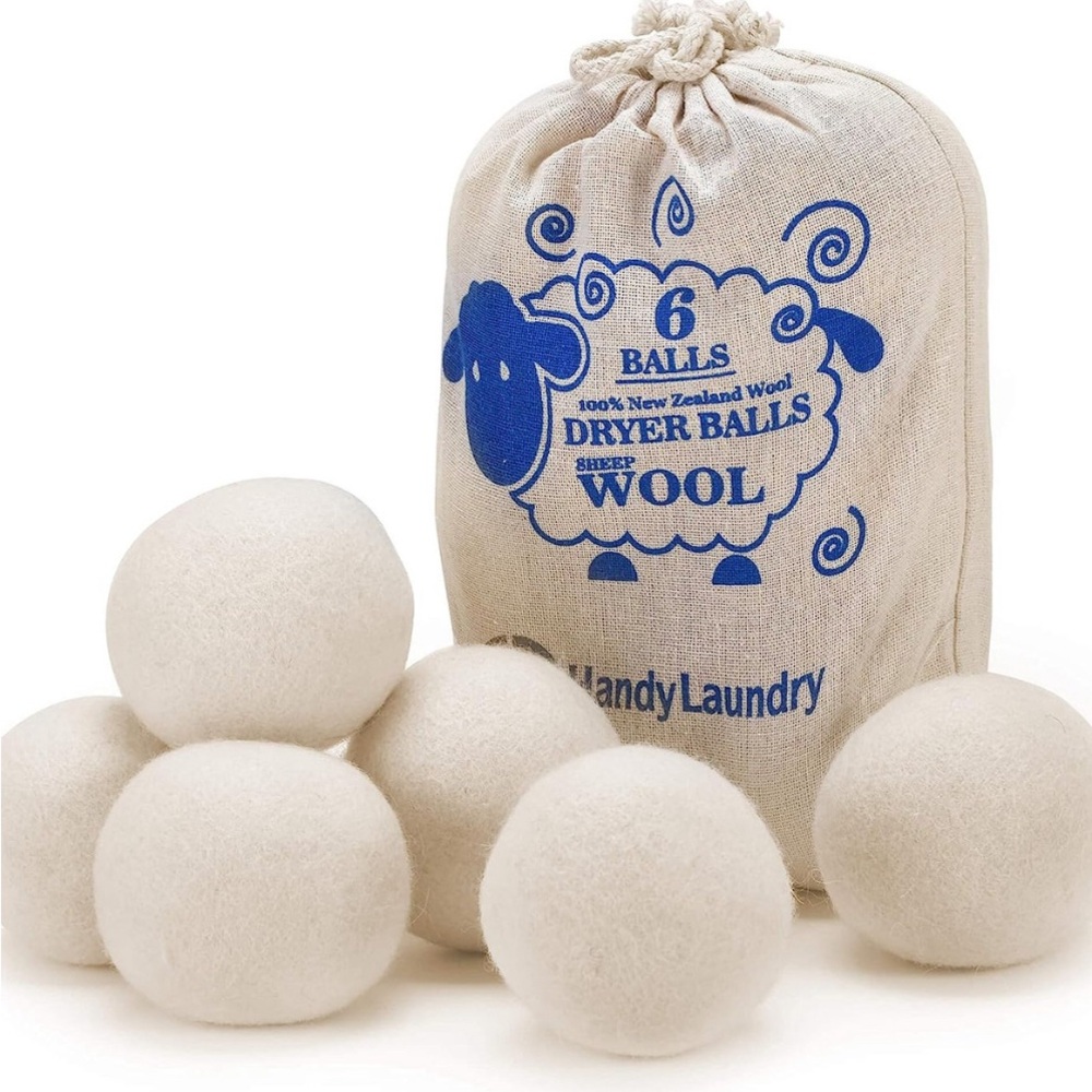 A pack of 6 Handy Laundry Sheep Tumble Dryer Wool Balls